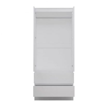 FWStyle Stora 2 Door 2 Drawer Combination Wardrobe - Matt White - Image 3