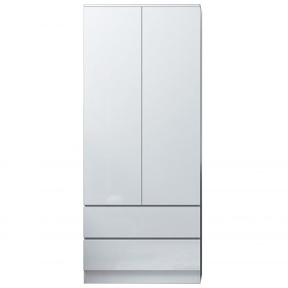 FWStyle Stora 2 Door 2 Drawer Combination Wardrobe - White Gloss Front - Image 4