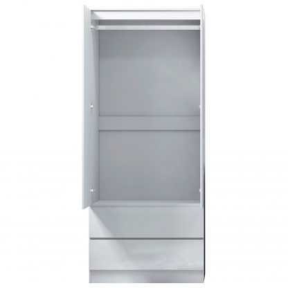 FWStyle Stora 2 Door 2 Drawer Combination Wardrobe - White Gloss Front - Image 5
