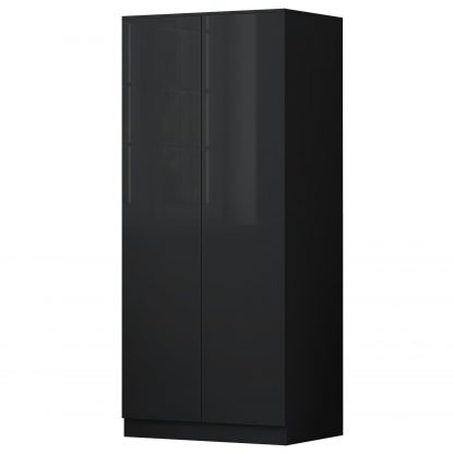 FWStyle Stora 2 Door Wardrobe - Black Gloss Front - Image 4