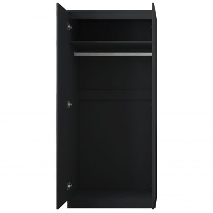 FWStyle Stora 2 Door Wardrobe - Black Gloss Front - Image 3