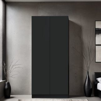 FWStyle Stora 2 Door Wardrobe - Matt Black