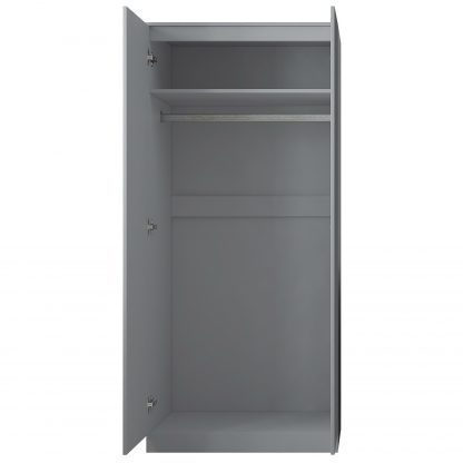 FWStyle Stora 2 Door Wardrobe - Matt Grey - Image 3
