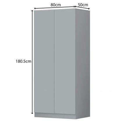 FWStyle Stora 2 Door Wardrobe - Matt Grey - Image 2