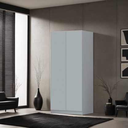 FWStyle Stora 2 Door Wardrobe - Matt Grey - Image 7
