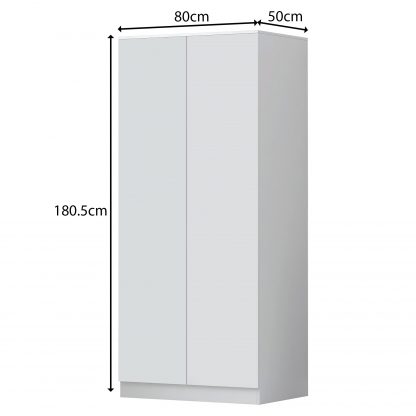 FWStyle Stora 2 Door Wardrobe - Matt White - Image 2