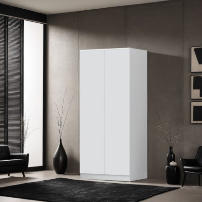 FWStyle Stora 2 Door Wardrobe - Matt White - Image 6