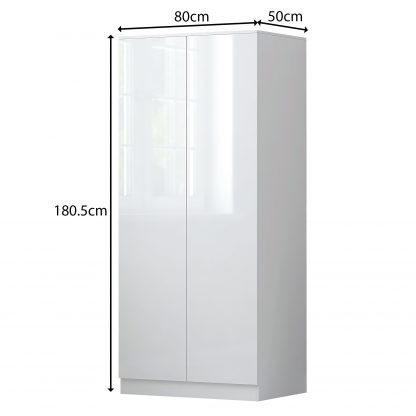 FWStyle Stora 2 Door Wardrobe - White Gloss Front - Image 2