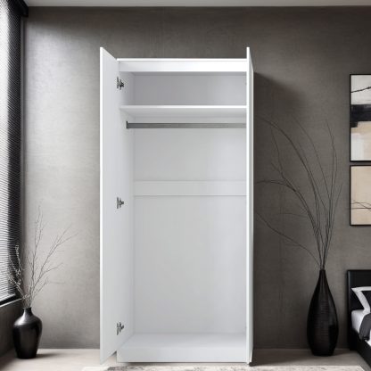 FWStyle Stora 2 Door Wardrobe - White Gloss Front - Image 7
