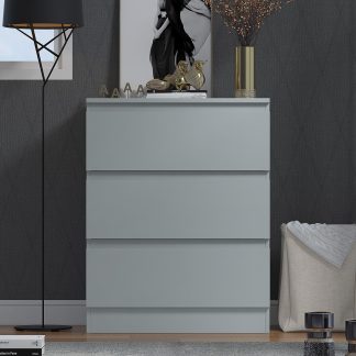 FWStyle Stora 3 Drawer Chest of Drawers - Matt Grey