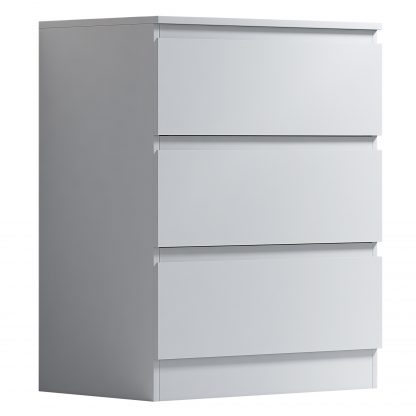 FWStyle Stora 3 Drawer Chest of Drawers - Matt White - Image 4