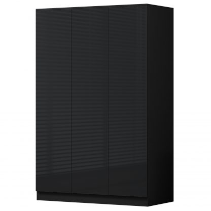 FWStyle Stora 3 Door Wardrobe - Black Gloss Front - Image 5