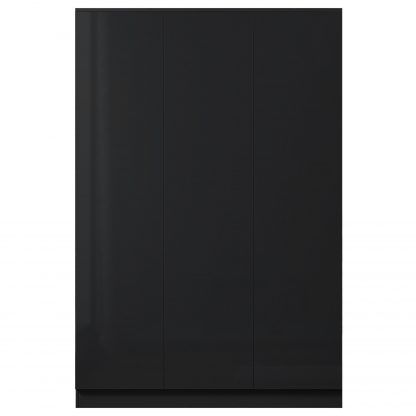 FWStyle Stora 3 Door Wardrobe - Black Gloss Front - Image 4