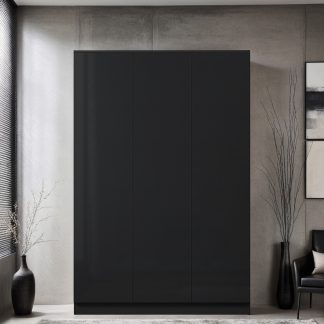 FWStyle Stora 3 Door Wardrobe - Black Gloss Front