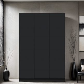 FWStyle Stora 3 Door Wardrobe - Matt Black