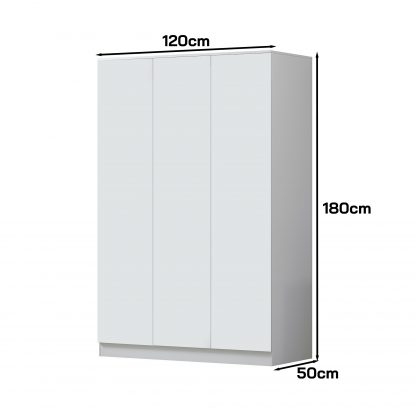 FWStyle Stora 3 Door Wardrobe - Matt White - Image 2