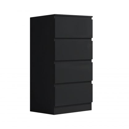 FWStyle Stora 4 Drawer Chest of Drawers - Black Gloss Front - Image 4