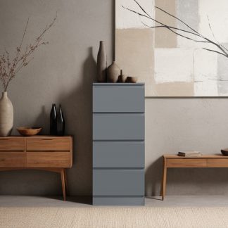 FWStyle Stora 4 Drawer Chest of Drawers - Grey Gloss Front