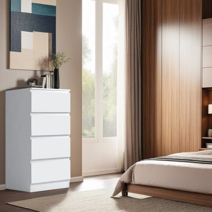 FWStyle Stora 4 Drawer Chest of Drawers - Matt White - Image 9