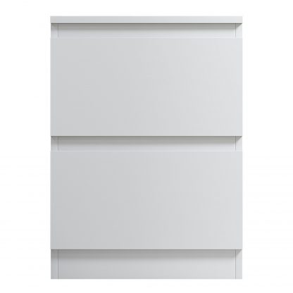 FWStyle Stora 2 Drawer Bedside Cabinet - Matt White - Image 3