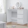 FWStyle Stora 3 Drawer Dressing Table - White Gloss Front - Image 9