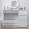 FWStyle Stora 3 Drawer Dressing Table - White Gloss Front