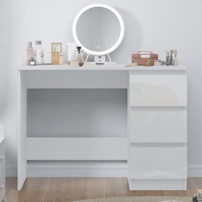 FWStyle Stora 3 Drawer Dressing Table - White Gloss Front