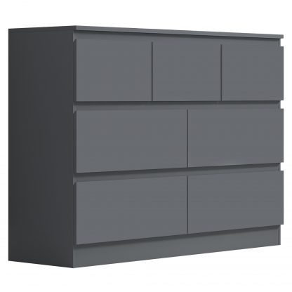 FWStyle Stora 7 Drawer Merchant Chest Of Drawers - Matt Dark Grey - Image 4