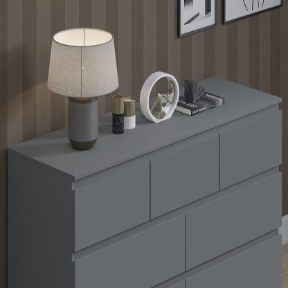 FWStyle Stora 7 Drawer Merchant Chest Of Drawers - Matt Dark Grey - Image 9