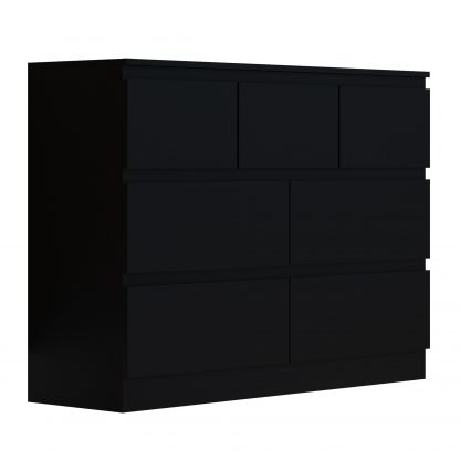 FWStyle Stora 7 Drawer Merchant Chest Of Drawers - Matt Black - Image 4