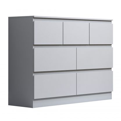 FWStyle Stora 7 Drawer Merchant Chest Of Drawers - Matt White - Image 4