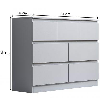 FWStyle Stora 7 Drawer Merchant Chest Of Drawers - Matt White - Image 2