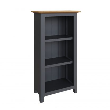 Taberno Oak 3 Tier Bookcase Graphite Blue - Image 4