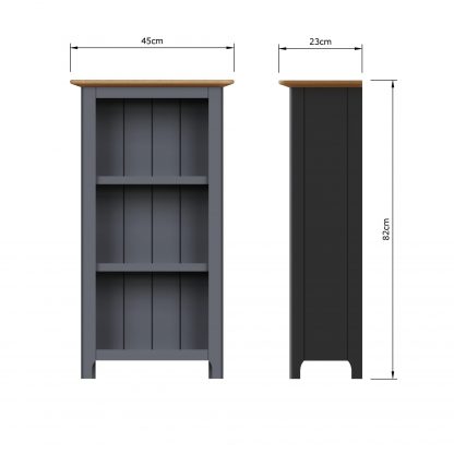 Taberno Oak 3 Tier Bookcase Graphite Blue - Image 2