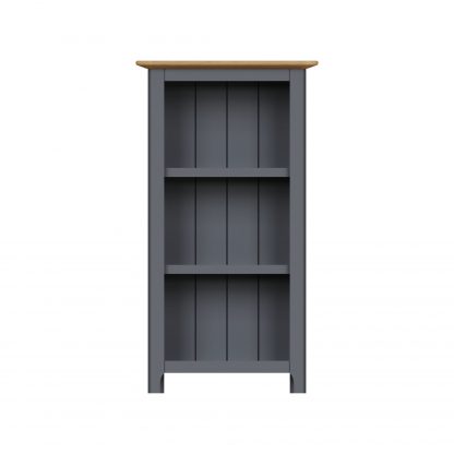 Taberno Oak 3 Tier Bookcase Graphite Blue - Image 3