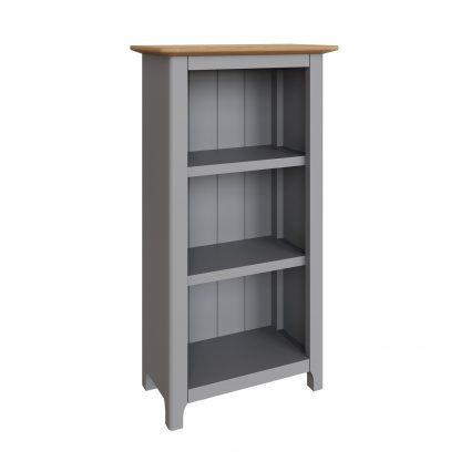Taberno Oak 3 Tier Bookcase Dove Grey - Image 5