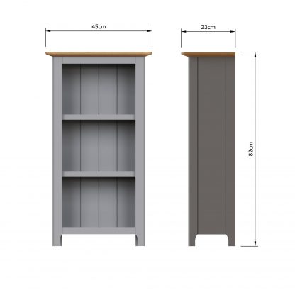Taberno Oak 3 Tier Bookcase Dove Grey - Image 2