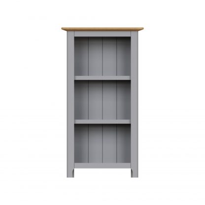 Taberno Oak 3 Tier Bookcase Dove Grey - Image 4