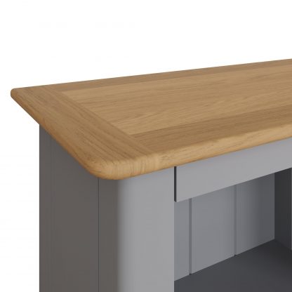 Taberno Oak 3 Tier Bookcase Dove Grey - Image 6