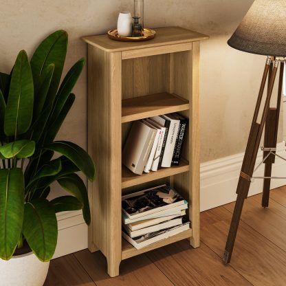 Taberno Oak 3 Tier Bookcase Natural Oak - Image 4