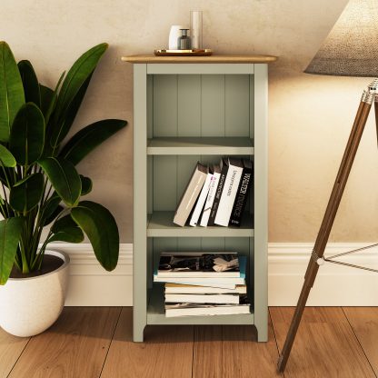 Taberno Oak 3 Tier Bookcase Sage Green