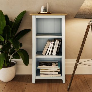 Taberno Oak 3 Tier Bookcase Linen White