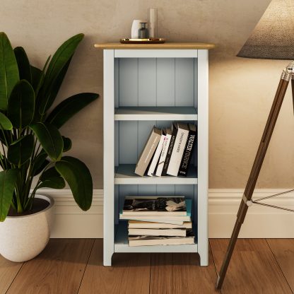 Taberno Oak 3 Tier Bookcase Linen White