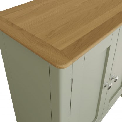 Taberno Oak 2 Door Compact Sideboard Sage Green - Image 6