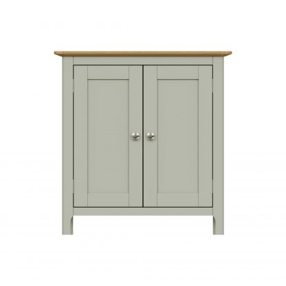 Taberno Oak 2 Door Compact Sideboard Sage Green - Image 4