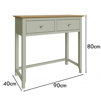 Taberno 2 Drawer Dressing Table Sage Green - Image 2
