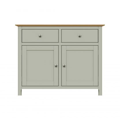 Taberno Oak 2 Door 2 Drawer Sideboard Sage Green - Image 5