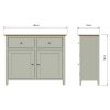 Taberno Oak 2 Door 2 Drawer Sideboard Sage Green - Image 2