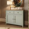 Taberno Oak 2 Door 2 Drawer Sideboard Sage Green - Image 4