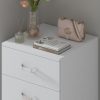 FWStyle Tunis 5 Drawer Tallboy Slim Chest Of Drawers - Matt White - Image 3